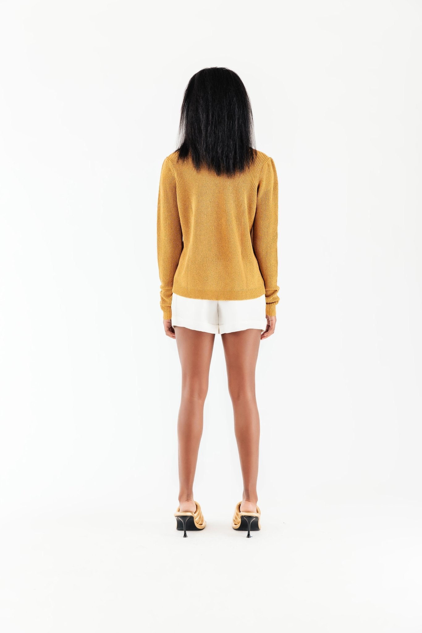 Gold Metallic Nikki Sweater - Chloe Kristyn