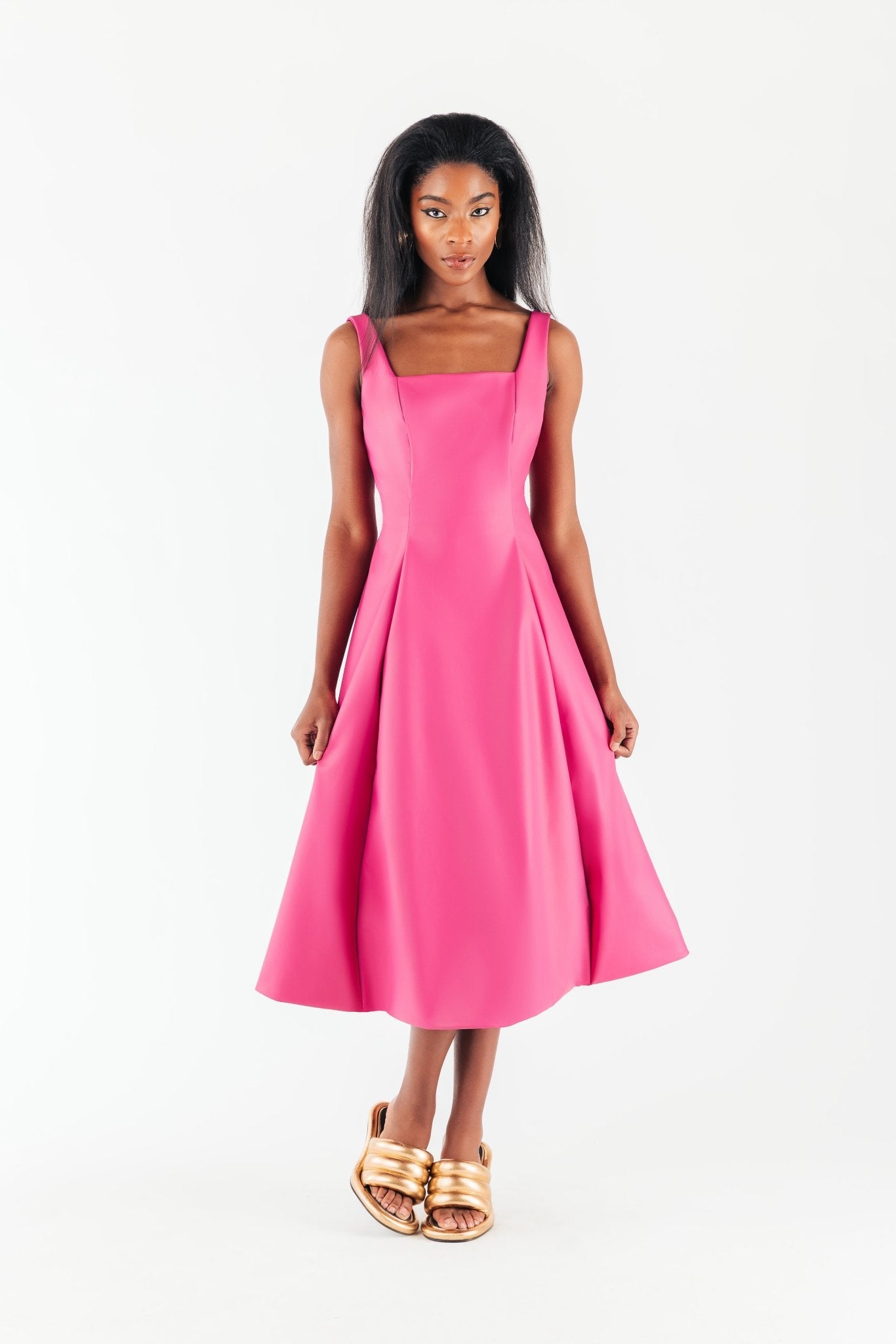 Pink Vegan Leather Elle Dress - Chloe Kristyn