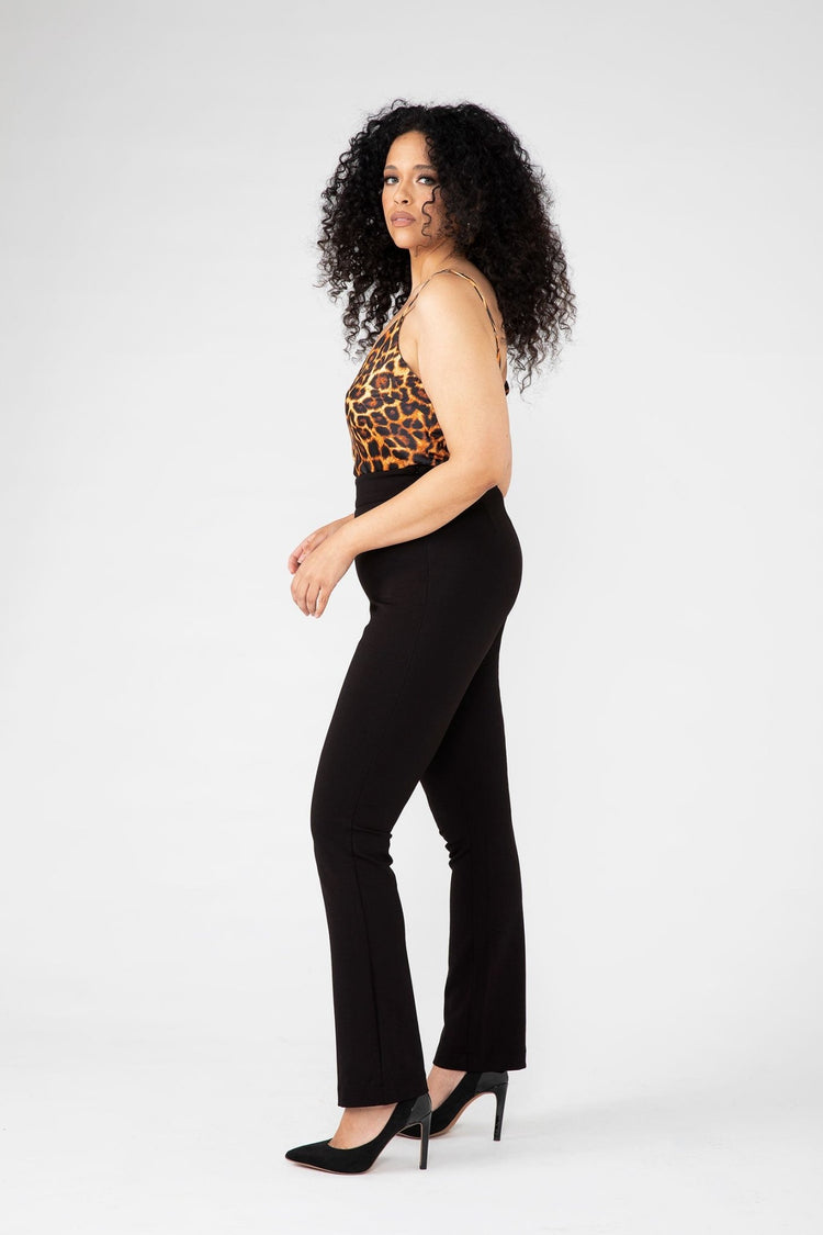 Black Brennan Straight Leg Ponte Pant - Chloe Kristyn