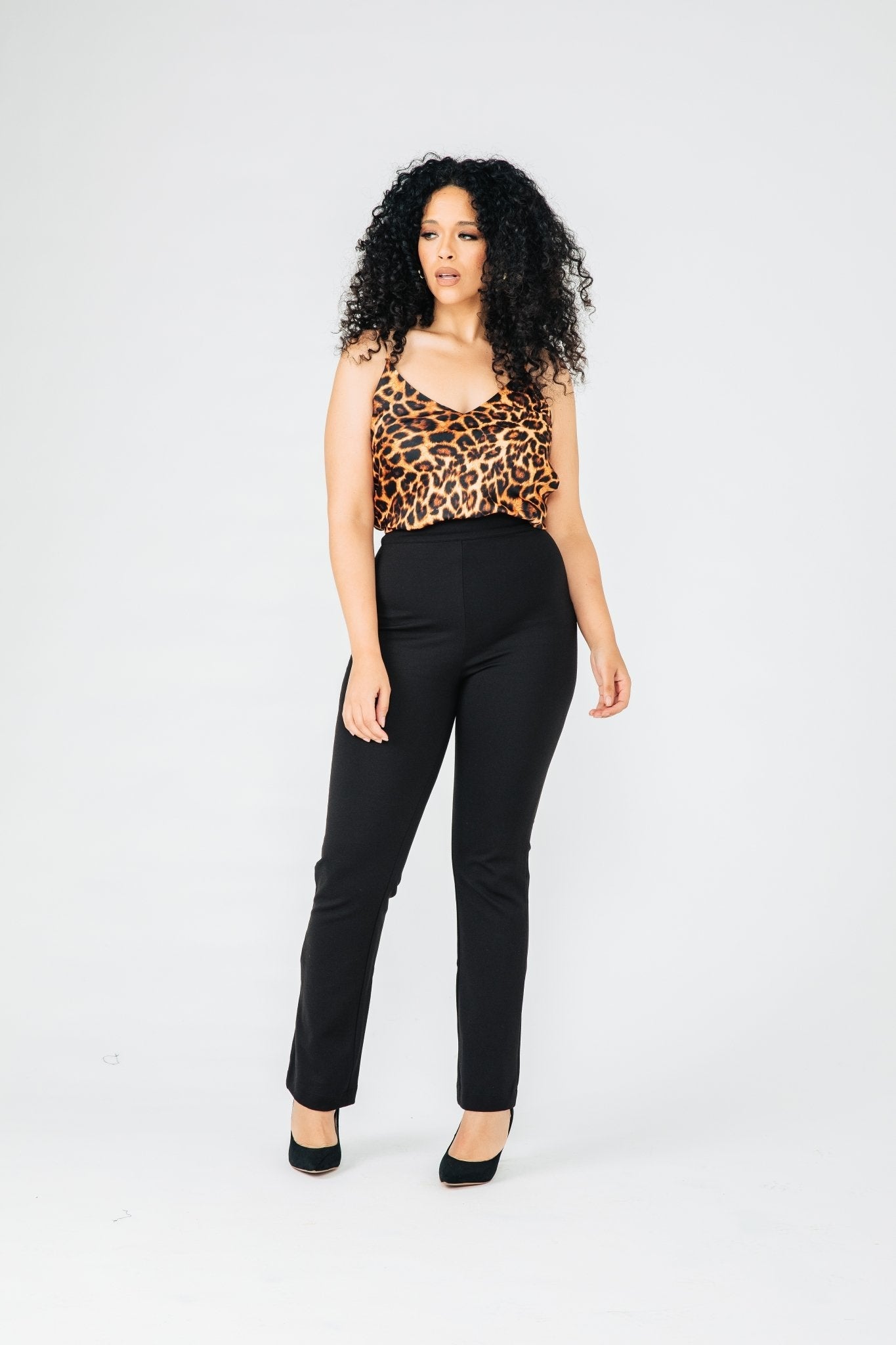 Brennan Straight Leg Ponte Pant | Black - Chloe Kristyn