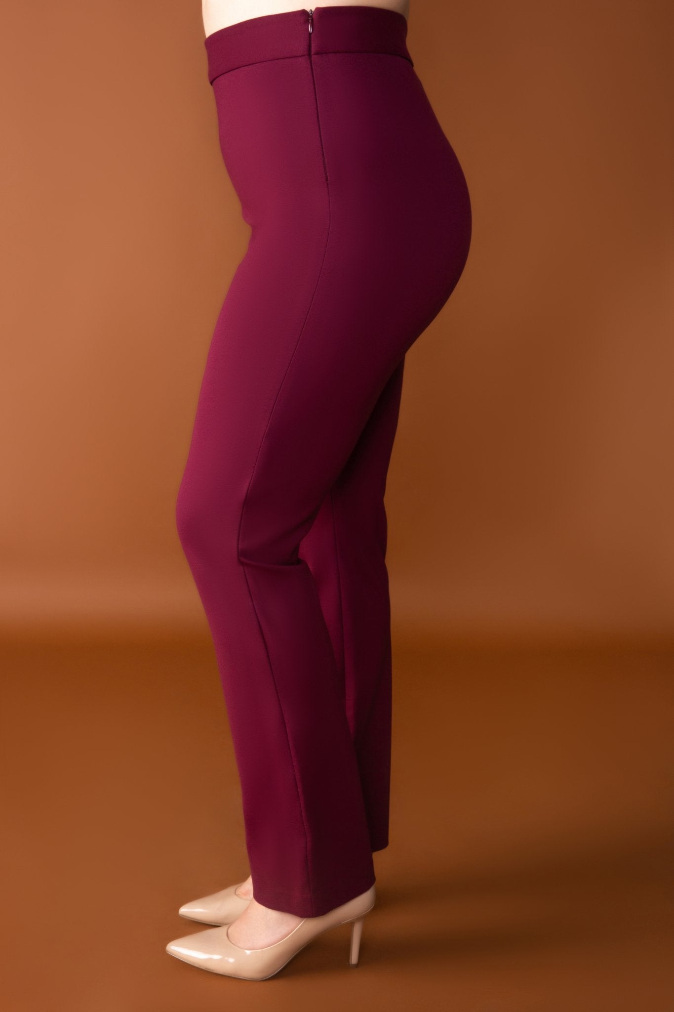 Brennan Straight Leg Ponte Pant | Cabernet - Chloe Kristyn