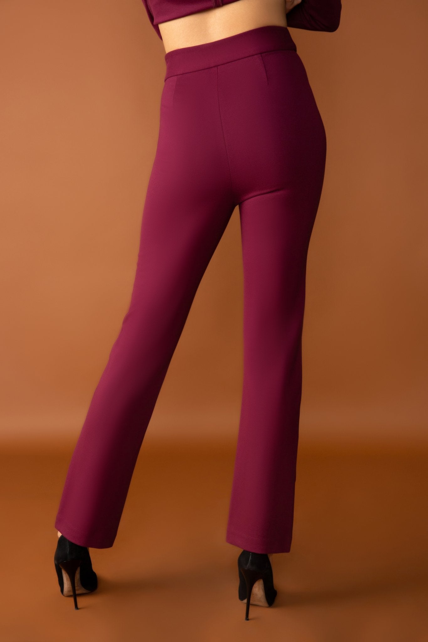 Brennan Straight Leg Ponte Pant | Cabernet - Chloe Kristyn