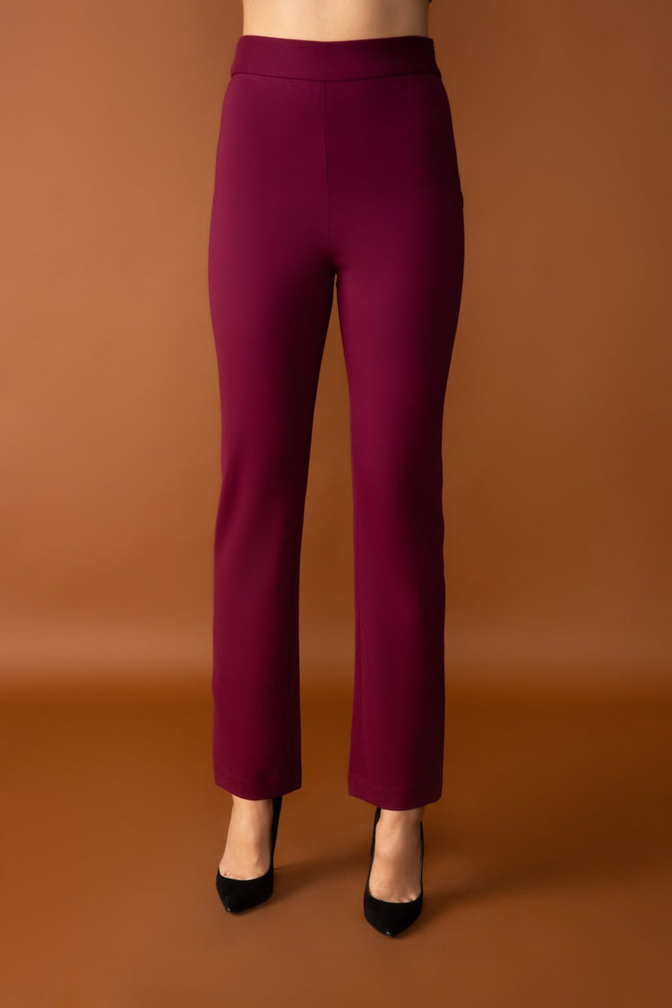 Brennan Straight Leg Ponte Pant | Cabernet - Chloe Kristyn